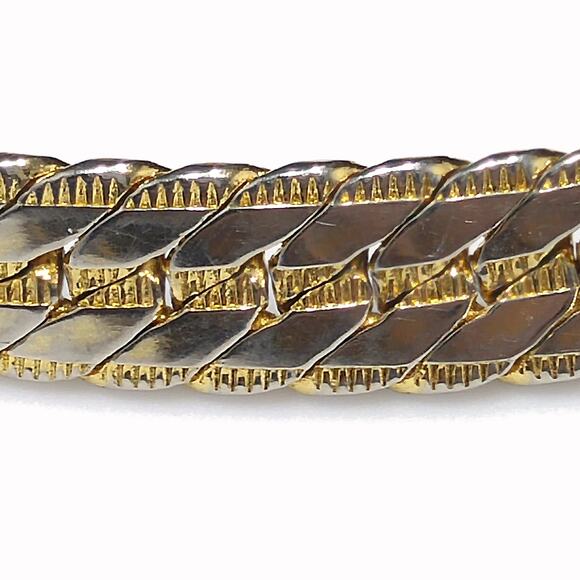 Vintage Napier Bracelet, Gold Plated Herringbone Chain, 1980s, 7 1/4" - Picture 3 of 10